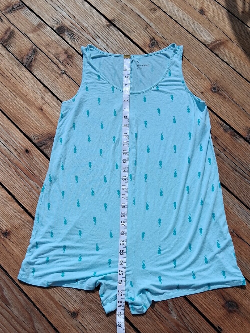 Joe Fresh Light Blue Seahorse-Print Sleeveless Sleep Romper - Picture 2 of 4